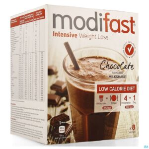 Packshot Modifast Intensive Choco Flavoured Milkshake 8x55g