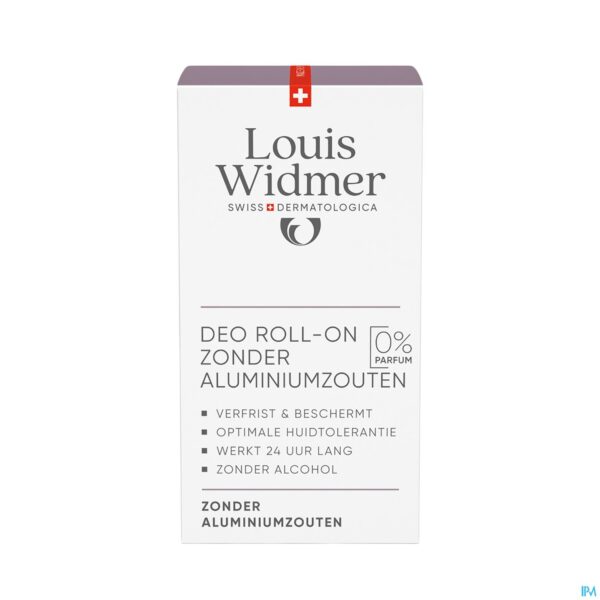 Packshot Widmer Deo Roll-on Zonder Aluminiumzouten Zonder Parfum 50ml