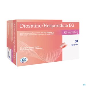 Packshot Diosmine+Hesperidine EG 900Mg+100Mg Tabl 30