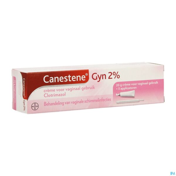 Packshot Canestene Gyn Clotrimazole 2% Cr 20g + 3 Applic. Packshot Canestene Gyn Clotrimazole 2% Cr 20g + 3 Applic.