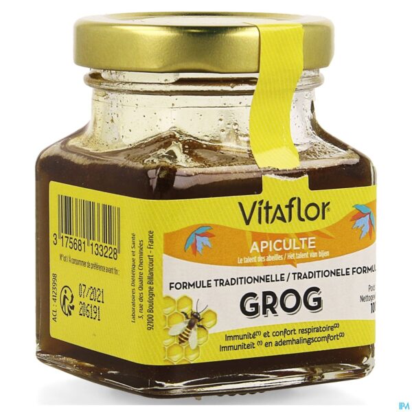Packshot Vitaflor Grog Traditionele Formule Honing Pot 100g