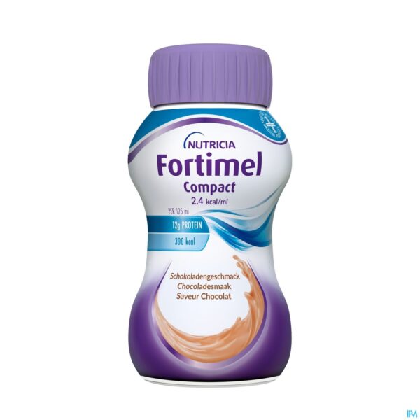 Productshot Fortimel Compact 2.4kcal Chocolade 4x125ml