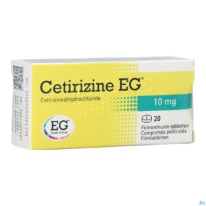 Packshot Cetirizine EG          Tabl 20X10Mg