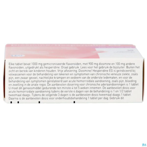 Packshot Diosmine+Hesperidine EG 900Mg+100Mg Tabl 30