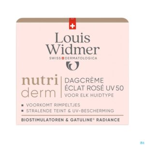Packshot Widmer Nutriderm Dagcrème Éclat Rosé Uv 50 50ml