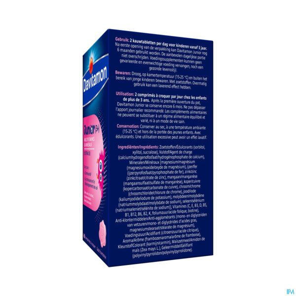Packshot Davitamon Junior Framboos V1 Comp 60