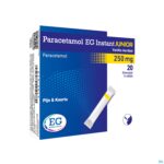 Packshot Paracetamol EG Inst.Junior250Mg Van-Aardb.Zakje 20