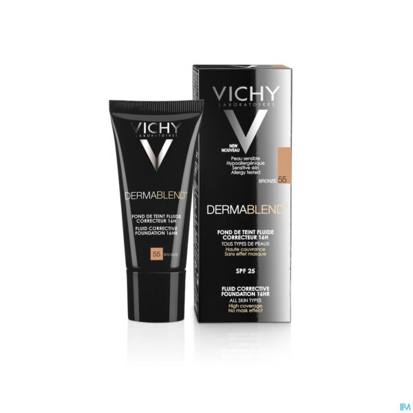 Productshot Vichy Fdt Dermablend Fluide 55 Bronze 30ml Productshot Vichy Fdt Dermablend Fluide 55 Bronze 30ml