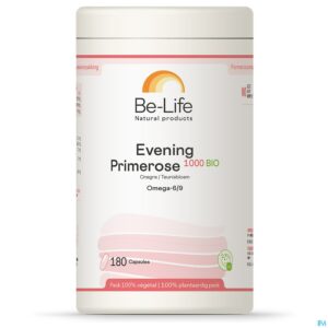 Packshot Evening Primrose 1000 Be Life Bio Caps 180