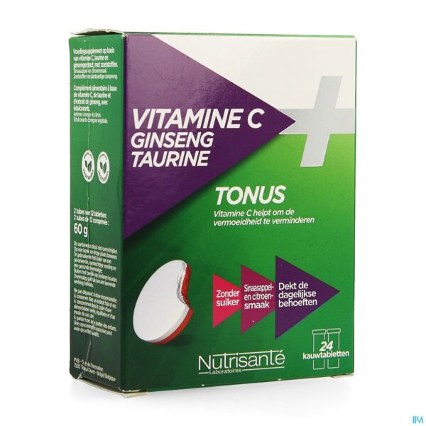 Packshot Vitamine C Ginseng Taurine Comp 2x12