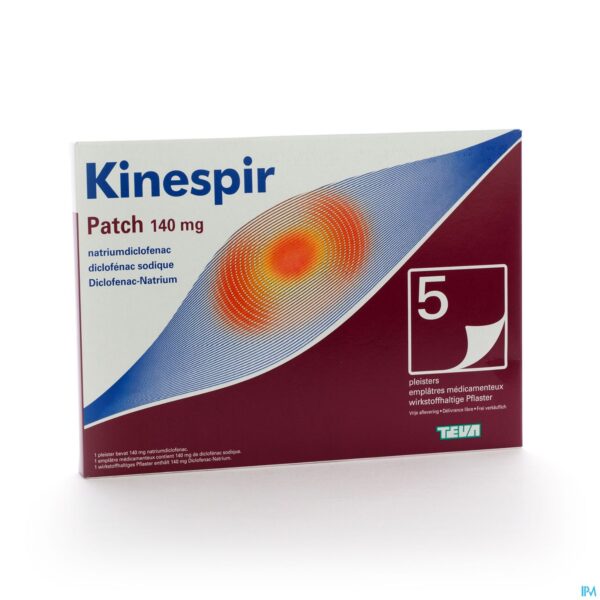 Packshot Kinespir Patch 140mg Pleisters 5 Packshot Kinespir Patch 140mg Pleisters 5
