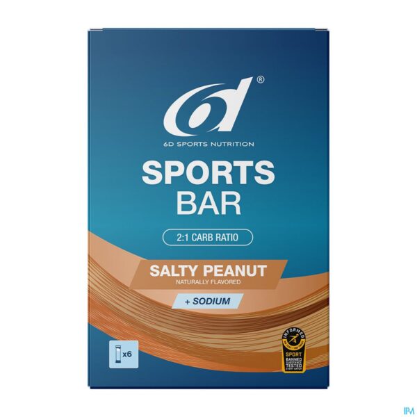 Packshot 6d Sports Bar Salty Peanut + Sodium 6x46g