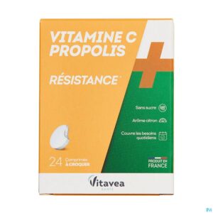 Packshot Vitamine C+propolis Kauwtabl Tube 2x12