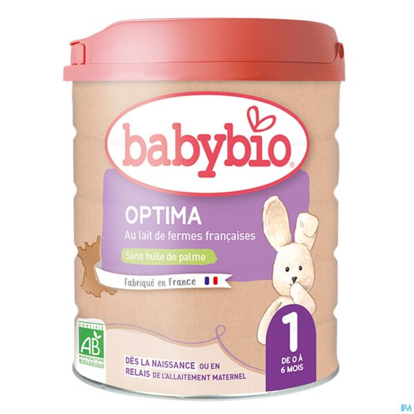 Packshot Babybio Optima 1 Zuigelingenmelk 800g