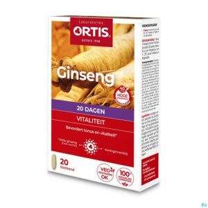 Packshot Ortis Vitalite Ginseng 20 Tabl 20