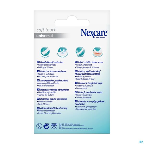 Packshot Nexcare 3m Soft Touch Universal 25mmx72mm Strips20