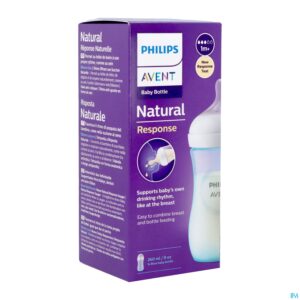 Packshot Philips Avent Natural 3.0 Zuigfles Blauw 260ml