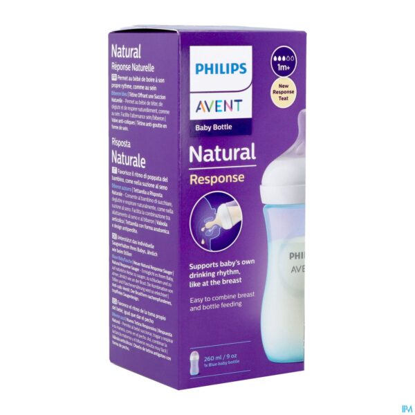 Packshot Philips Avent Natural 3.0 Zuigfles Blauw 260ml