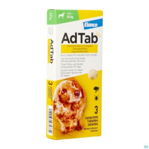 Packshot Adtab 450mg Hond >11kg-22kg Kauwtabl 3