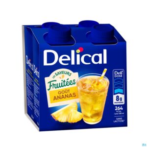 Packshot Delical Fruitdrink Ananas 4x200ml