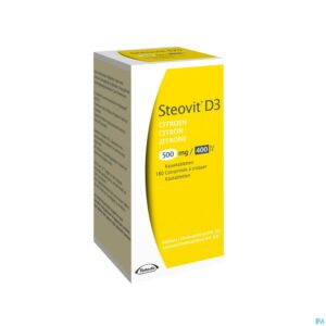 Packshot Steovit D3 Citroen 500mg/400ie Kauwtabl 180 Flacon