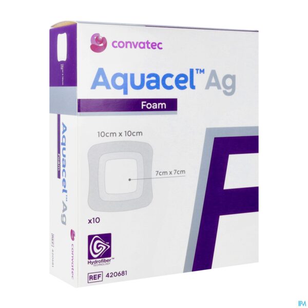 Packshot Aquacel Ag Foam Adhesief 10x10cm 10