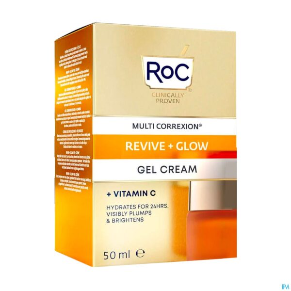 Packshot Roc Multi Correx.revive+glow Gel Cream Pot 50ml