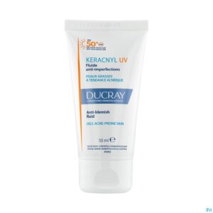 Packshot Ducray Keracnyl Uv Fluide Spf50+ A/onzuiver. 50ml