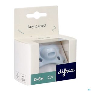 Packshot Difrax Fopspeen Natural 0-6m Uni/pure Blauw/ice