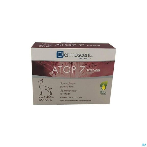 Packshot Dermoscent Atop 7 Spot On Hond 20-40kg 4x2,4ml