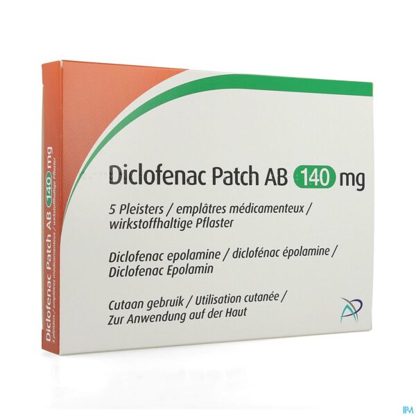 Packshot Diclofenac Patch AB 140mg Pleister 5 Packshot Diclofenac Patch AB 140mg Pleister 5