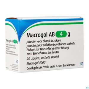 Packshot Macrogol AB 4g Pdr Voor Drank Zakje 20