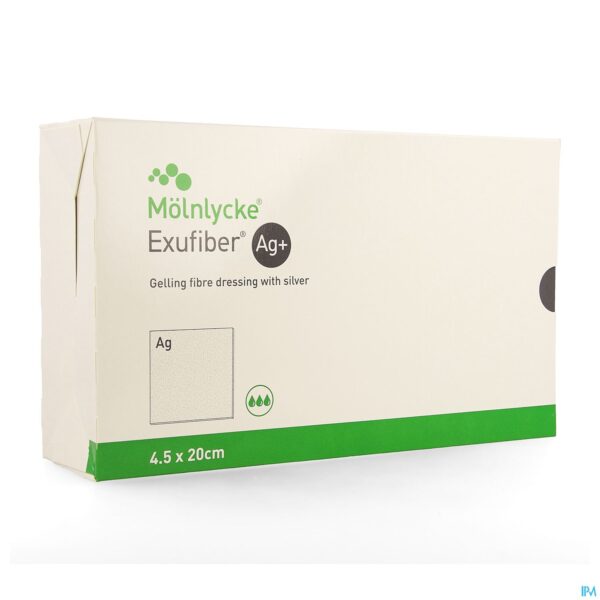 Packshot Exufiber Ag Gel.fibre Dressing Ster Wiek 4,5x20 10