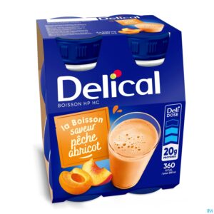 Packshot Delical Hphc 360 Perzik-abrikoos 4x200ml