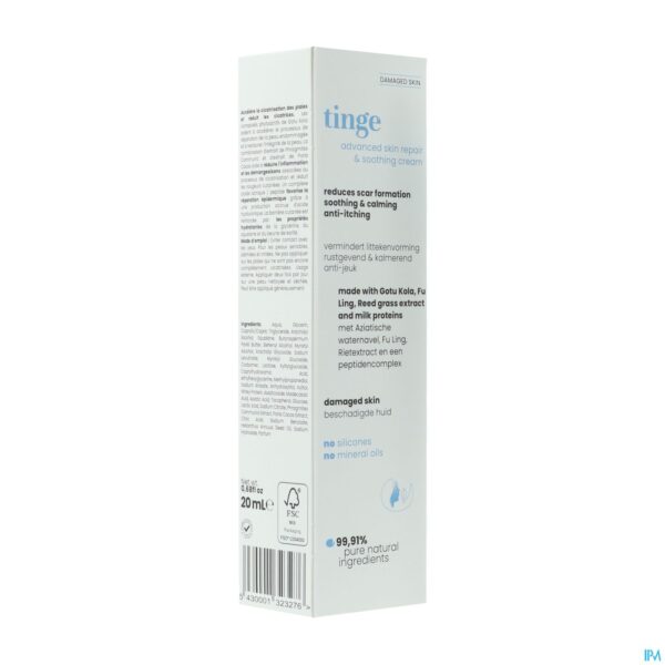 Packshot Tinge Advanced Repair & Soothing Cream Tube 20ml