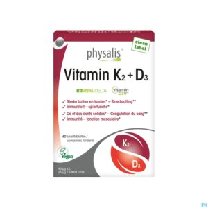 Packshot Physalis Vitamin K2 + D3 Tabl 60