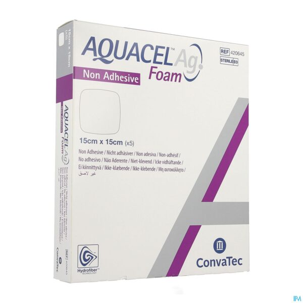 Packshot Aquacel Ag Foam Non Adhesief 15x15cm 5