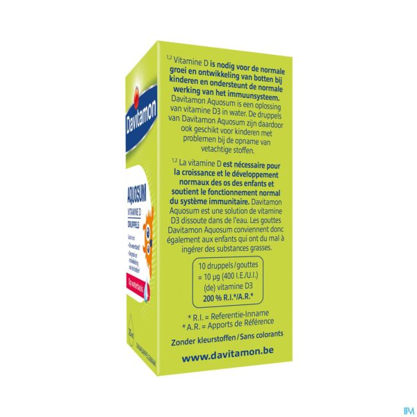 Packshot Davitamon Vitamin D Aquosum Druppels 25ml