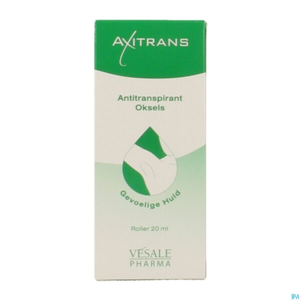Packshot Axitrans Roller Gevoelige Huid A/transpirant 20ml