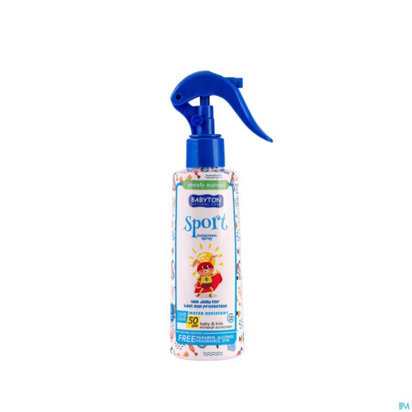 Packshot Babyton Nat. Minerale Zonnecr Spf50 Spray 200ml