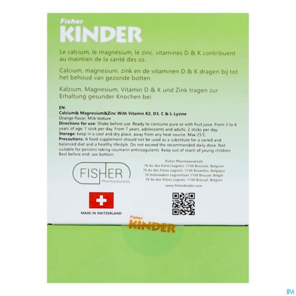 Packshot Fisher Kinder Calcium Magnesium Stick 30x10ml