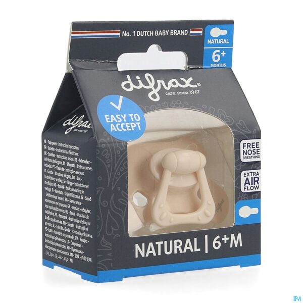 Packshot Difrax Fopspeen Natural 6m+ Uni/pure Roze/blossom