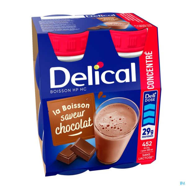 Packshot Delical Geconcentr. Chocolade 4x200ml Packshot Delical Geconcentr. Chocolade 4x200ml