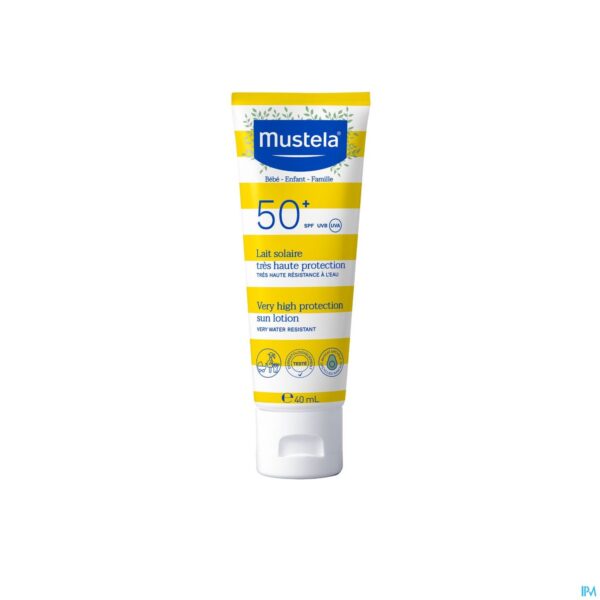 Productshot Mustela Zon Melk Heel Hoge Bescherming Ip50+ 40ml Productshot Mustela Zon Melk Heel Hoge Bescherming Ip50+ 40ml