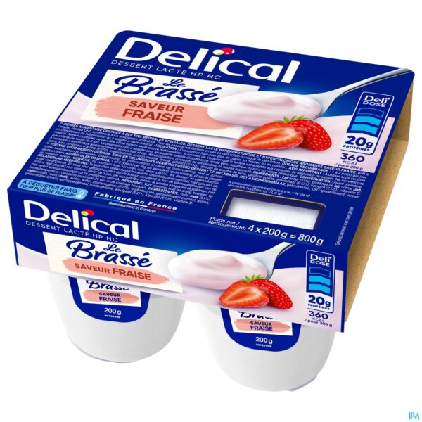Packshot Delical Le Brasse Aardbei 4x200g