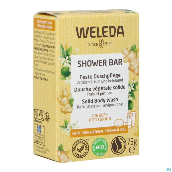 Packshot Weleda Shower Bar Gember + Petit Grain 75g