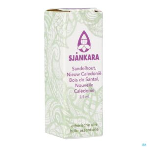 Packshot Sjankara Sandelhout Nieuw-caledon. Ess. Olie 2,5ml