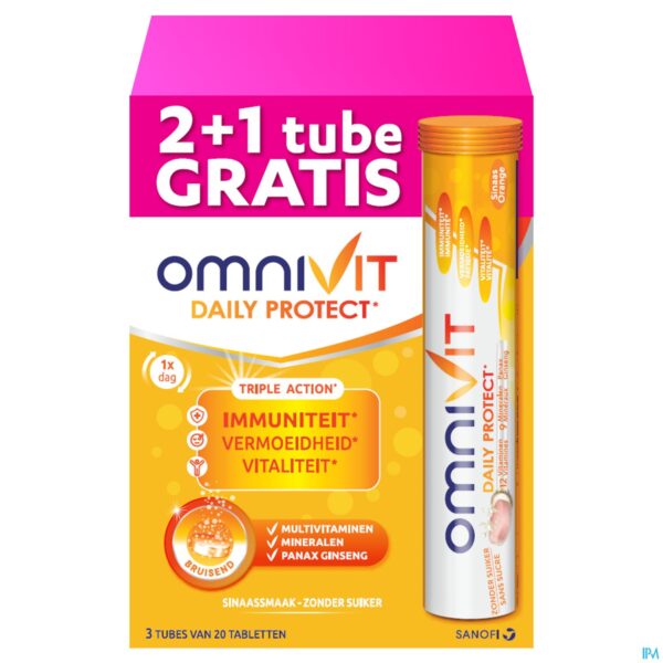 Packshot Omnivit Daily Protect Tripack       Bruistabl 3X20