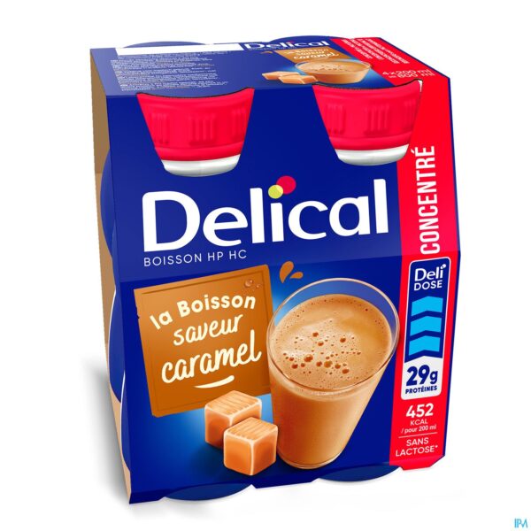 Packshot Delical Hp Hc Drank Geconc. Karamel 4x200ml