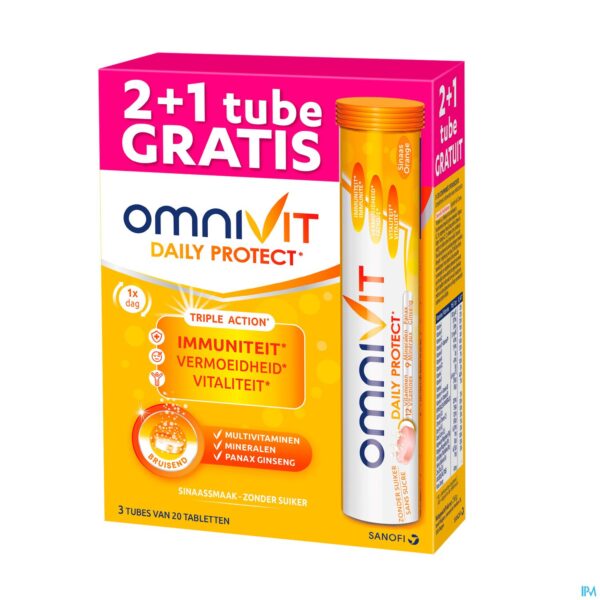 Packshot Omnivit Daily Protect Tripack       Bruistabl 3X20
